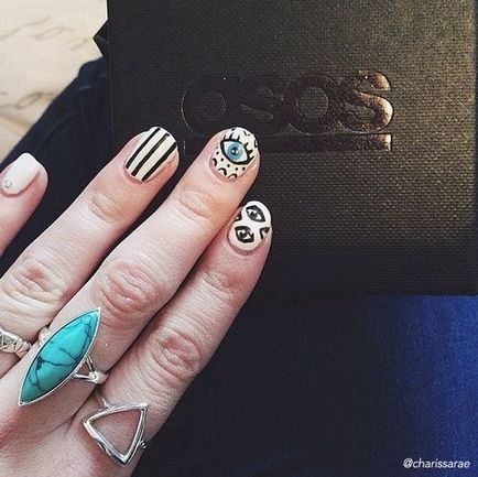 Манікюр з малюнками минни Міккі молодіжний дизайн нігтів з принтами, модна мода