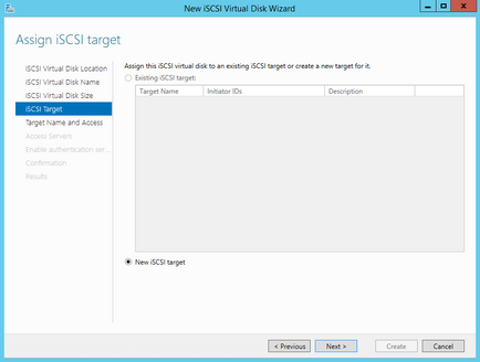 iSCSI tároló beállítása a Windows Server 2012
