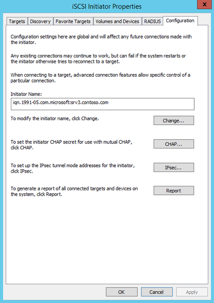 Configurarea depozitului iscsi în serverul Windows 2012