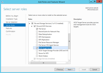 Configurarea depozitului iscsi în serverul Windows 2012