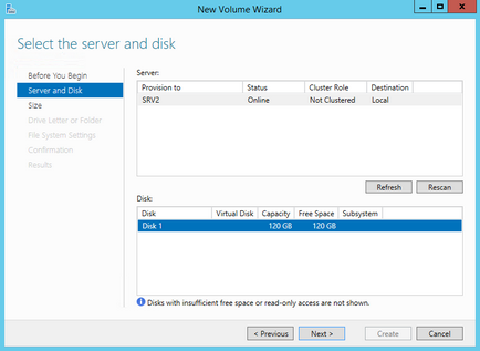 iSCSI tároló beállítása a Windows Server 2012