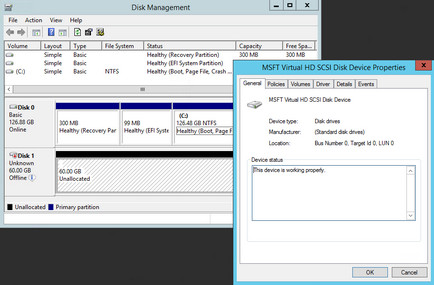 Configurarea depozitului iscsi în serverul Windows 2012