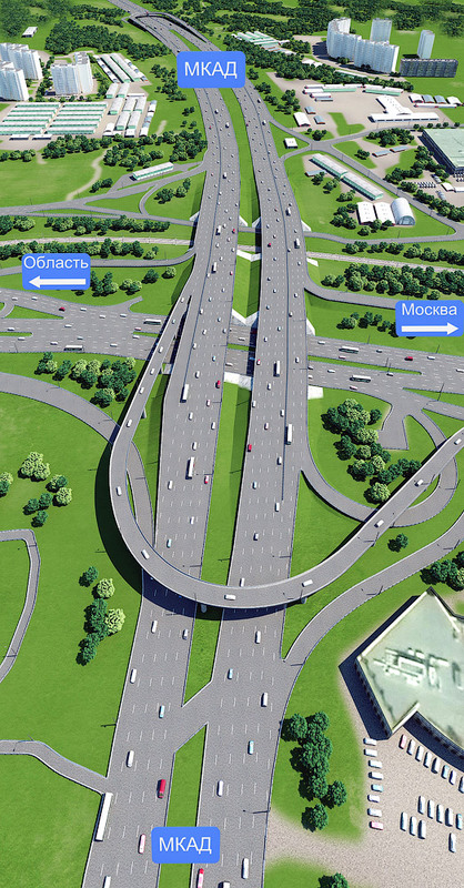 Panoráma fotó az építési új csomópont a Moszkva - Autokadabra