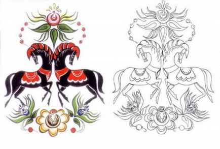 Színező - festés Gorodets - letöltés és a nyomtatási ingyen (orosz) Színező - festés Gorodets - letöltés és a nyomtatási ingyen