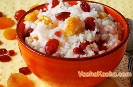 Rice kása a víz recept szárított áfonya és szárított cseresznye