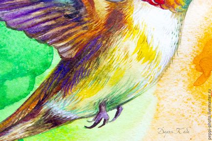 Малюємо аквареллю яскравих пташок - ярмарок майстрів - ручна робота, handmade