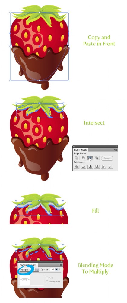 Начертайте вкусна ягода в илюстратор