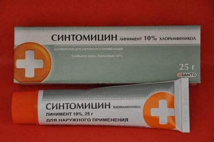 Sintomicin unguent de la indicații de acnee pentru utilizare și reguli de tratament