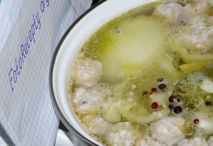 Leves húsgombóccal darált csirke rizzsel - lépésről lépésre receptek fotókkal otthon
