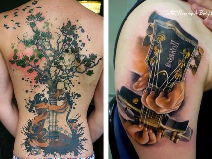 Татуювання гітара - значення, ескізи тату і фото