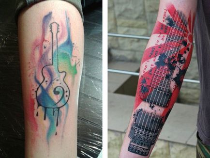 Tattoo chitara - adica, schite de tatuaje si fotografii