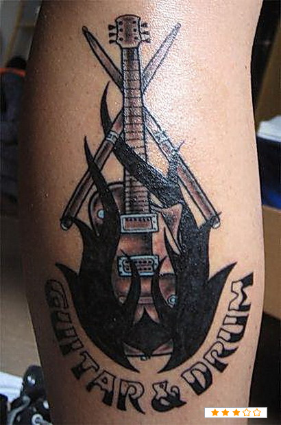 Татуювання гітара значення, фото і кращі ескізи
