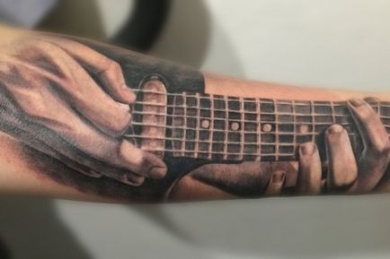 Tattoo chitara - sens, foto - barăci de studio tatuaje