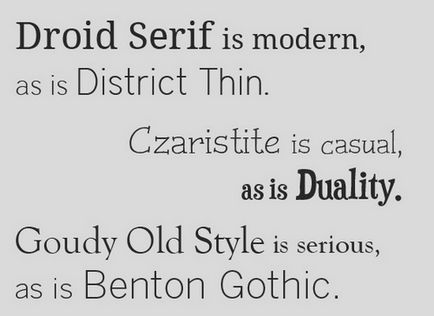 Principiile tipografice ale combinării fonturilor