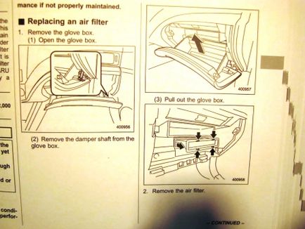Cseréje a fülke szűrő Subaru Forester III - Autószerviz saját kezét, videók és kézikönyvek