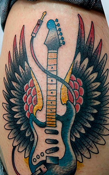 Jelentés tetoválás gitár