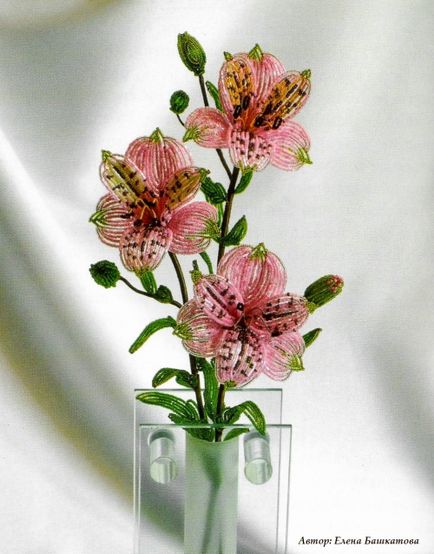 Flori din margele, tehnica franceză de țesut