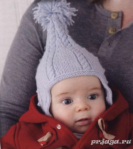 Дитяча шапка спицями як зв'язати обновку з вушками для малюка з фото і відео