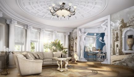 Designul unui apartament în stil grecesc - design interior de fotografie