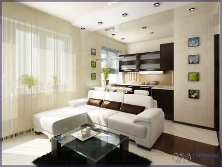 Designul unui mic apartament studio, interior, foto, video, totul despre design si reparatii la domiciliu