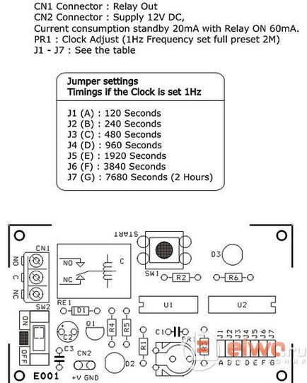 Timer electronic on / off