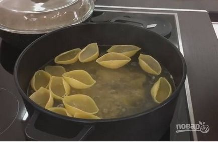 Töltött tészta - kagyló - Sauce - besamel - lépésről lépésre recept fotók