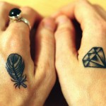 Fotografie a unui tatuaj pe palma ta, tatuaje pe marginea palmei