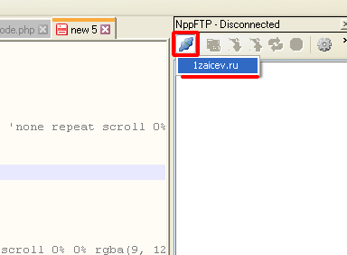 Accesul FTP la fișierele site-ului din editorul Notepad