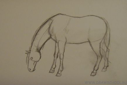 Hogyan kell felhívni a ló színes ceruzák szakaszokban