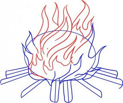 Cum să desenezi focul, flacăra în etape