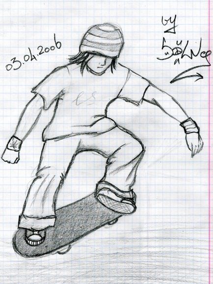 Як намалювати поетапно скейтбордиста - як намалювати скейтбордиста поетапно