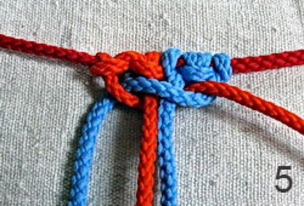 Szögletes csomót (lapos) zár a jobb - az ABC a makramé (jobbra) Szögletes csomót (lapos) zár a jobb - az ABC a makramé