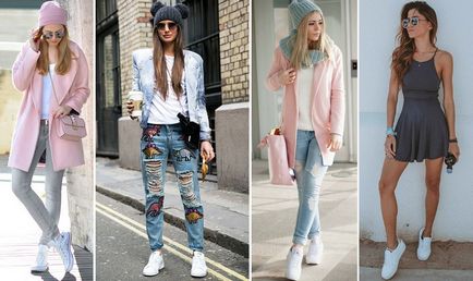 Літні стильні образи з білими кросівками та кедами 2017
