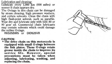 Experiența personală honda cb750f2 1993 - întreținerea lanțului motocicletelor