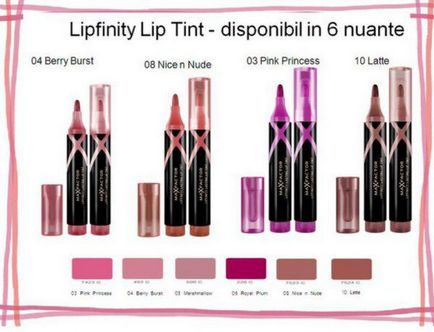 Lipfinity max factor (lipfinitate de la factorul max) - generarea rujului