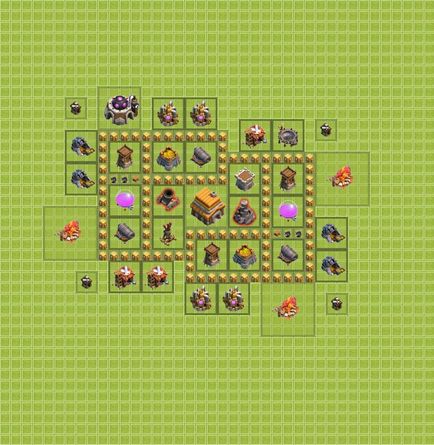 Кращі розстановки бази clash of clans тх 5, ратуша рівень 5