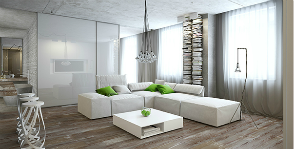 Interior interior 3D pentru un apartament studio cu 2 camere