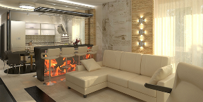 Interior interior 3D pentru un apartament studio cu 2 camere