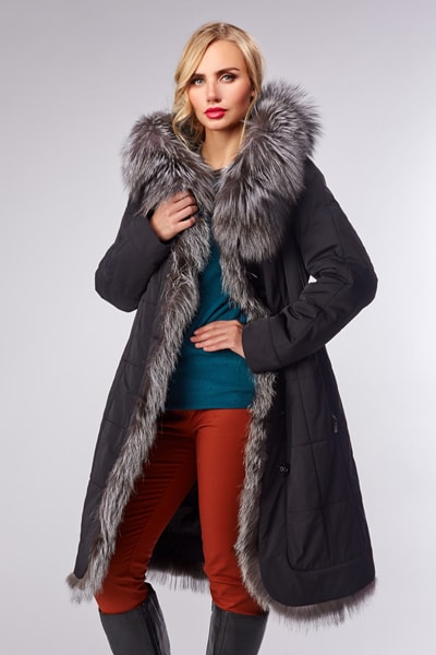 Coat cu blana de nurca, vulpe, vulpe si iepure in magazin online