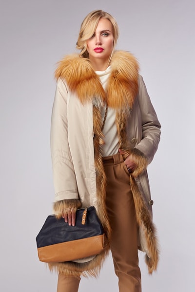 Coat cu blana de nurca, vulpe, vulpe si iepure in magazin online