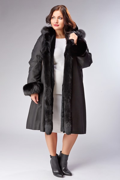 Coat cu blana de nurca, vulpe, vulpe si iepure in magazin online