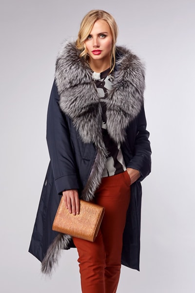 Coat cu blana de nurca, vulpe, vulpe si iepure in magazin online