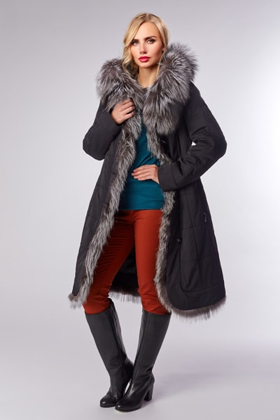 Coat cu blana de nurca, vulpe, vulpe si iepure in magazin online