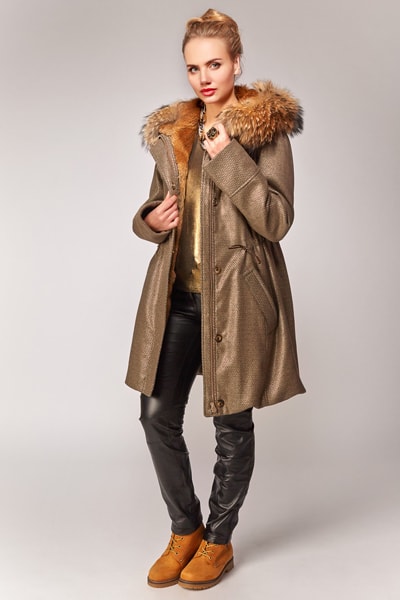 Coat cu blana de nurca, vulpe, vulpe si iepure in magazin online