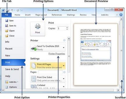 Друк документів в word 2010