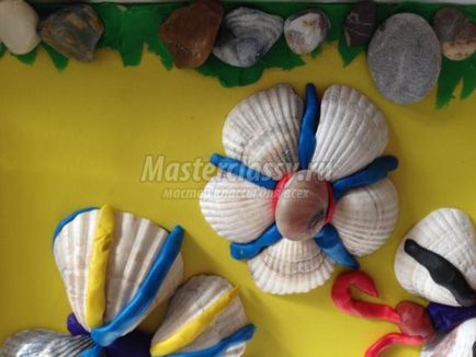 Crafts készült kagyló és agyag gyerekeknek 3-7 év