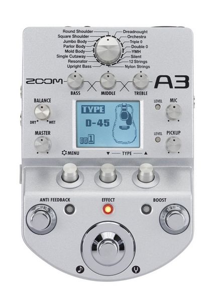 Процесор для акустичних гітар zoom a3 - огляд функцій і можливостей, звукова лабораторія zoom