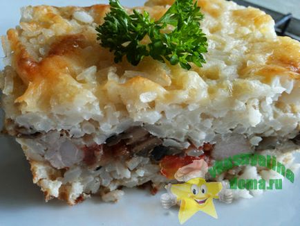Rice rakott csirke és gomba fotó recept, kulináris blog - finom otthon