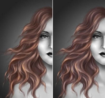 Döntetlen haj Photoshop (Levels Mode szintet) Döntetlen haj Photoshop