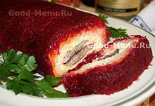 Roll hering alatt bunda - egy recept lépésről lépésre fotók